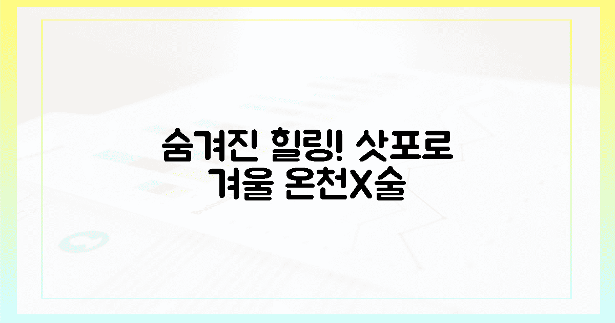 숨겨진 힐링! 삿포로 겨울 온천 & 술