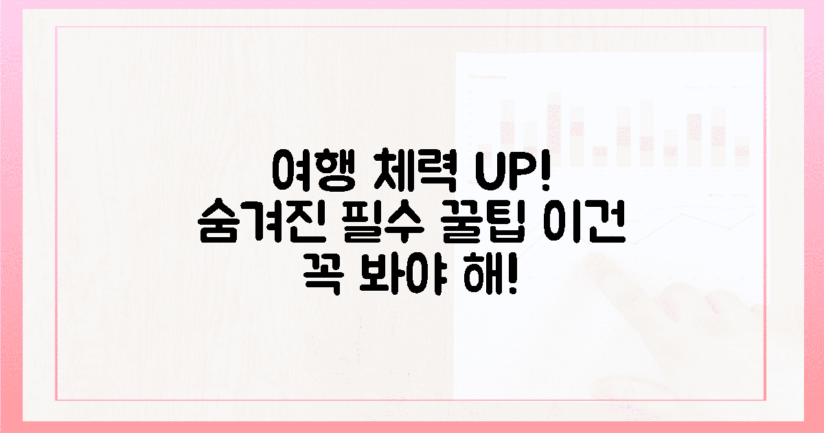 이건 몰랐지? 여행 체력 UP! 숨겨진 꿀팁