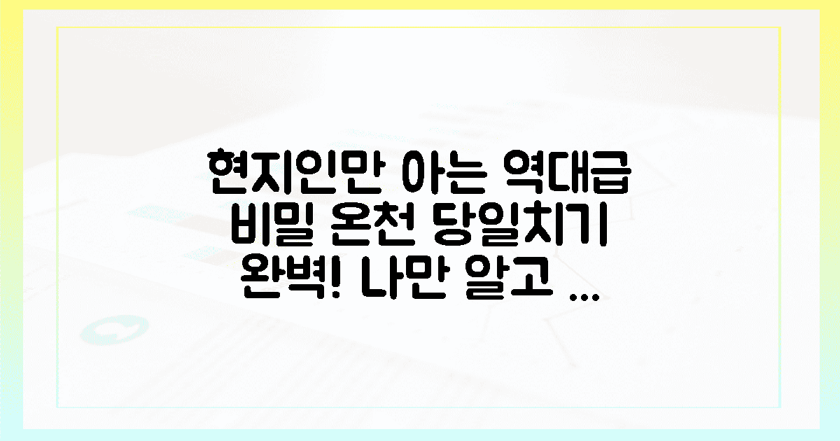 당일치기도 완벽한 현지인 추천 비밀 온천