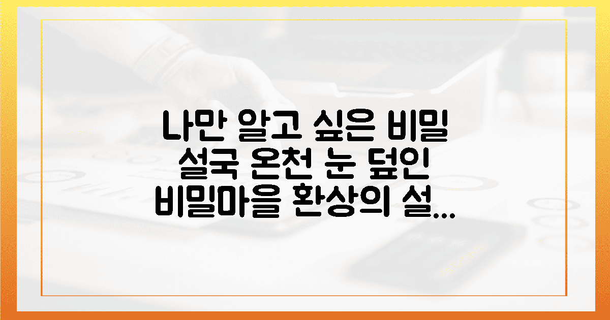 비밀스러운 설국 온천마을의 정취