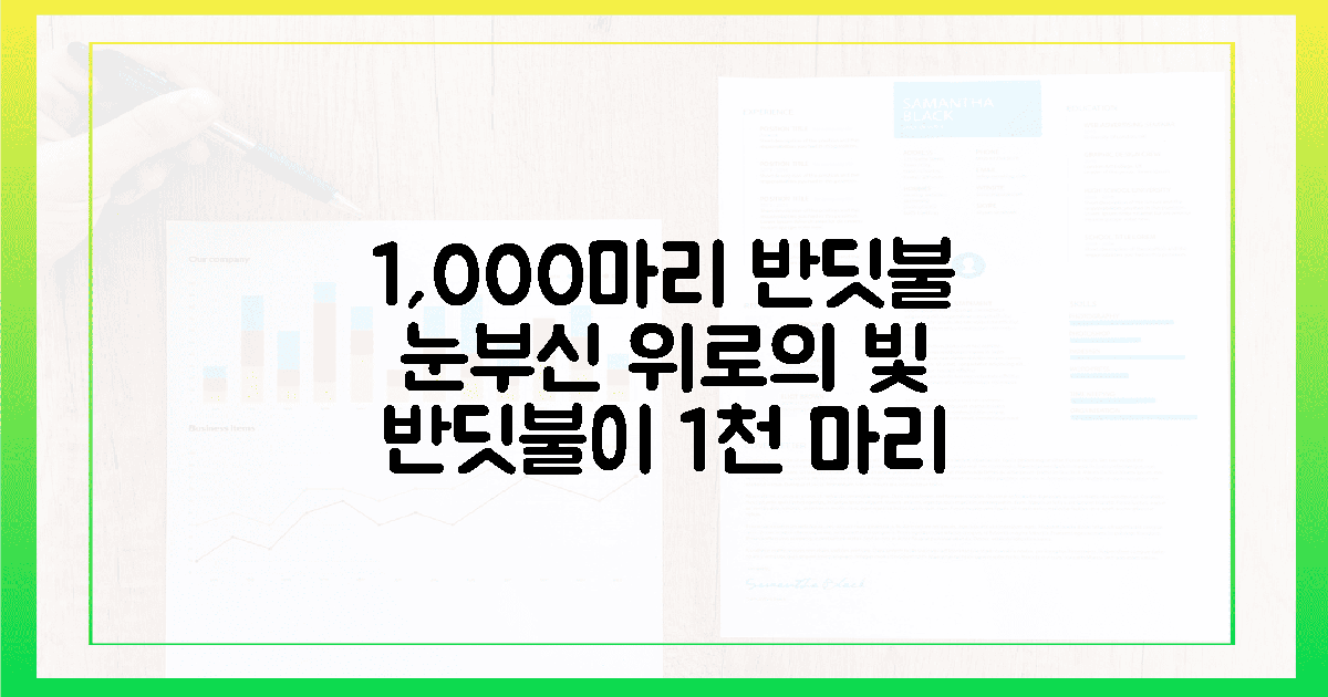 1천 마리 반딧불이가 건네는 눈부신 위로