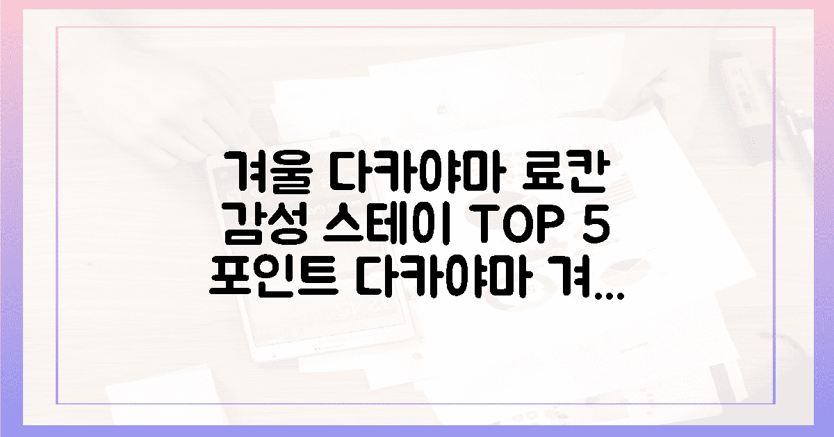 겨울 다카야마 료칸의 5가지 감성 스테이 포인트