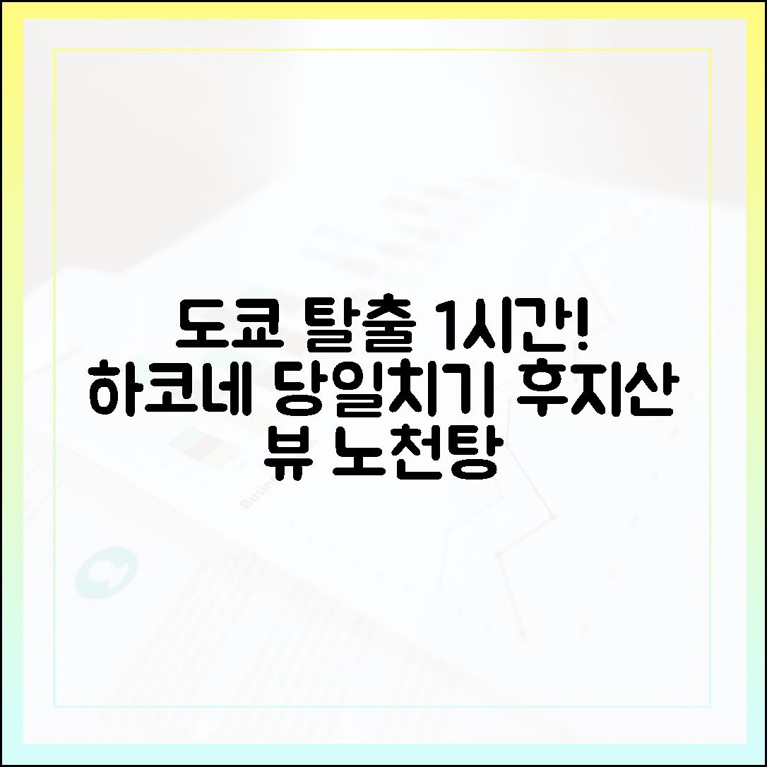 1시간 만에 도쿄 탈출, 하코네 당일치기 온천 코스: 후지산 보며 즐기는 노천탕의 묘미
