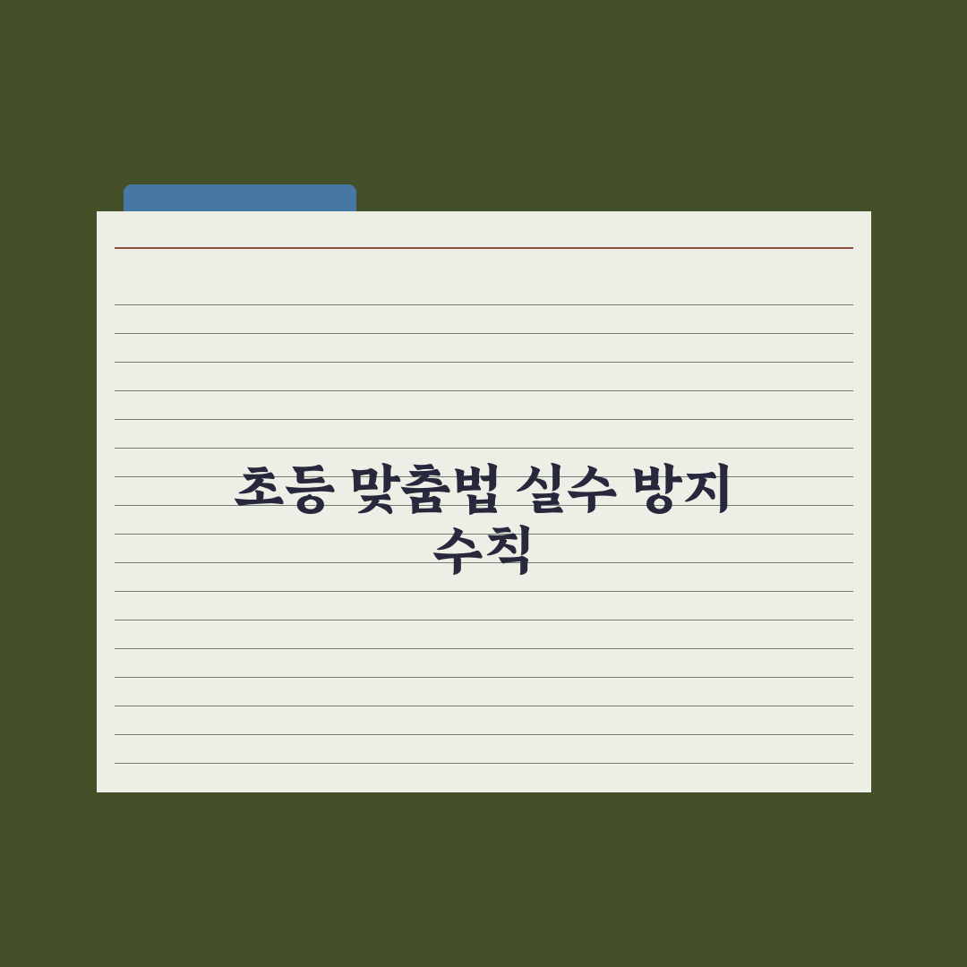 초등 맞춤법 자주 틀리는 단어 정리 완벽가이드: 현직 교사 엄선 10선