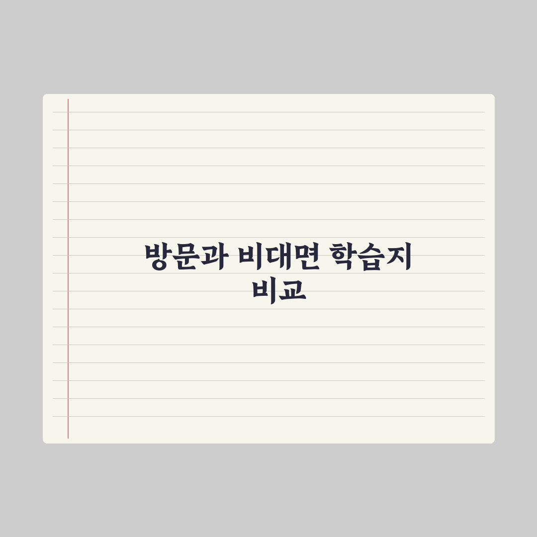 초등 방문 학습지 vs 비대면 학습지 비교 핵심정리: 전문가 분석 5가지