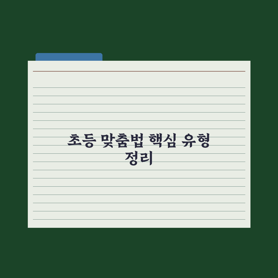 초등 맞춤법 자주 틀리는 단어 정리 완벽가이드: 현직 교사 엄선 10선