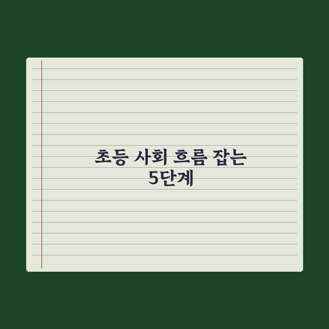 초등 사회 학습법 - 흐름 잡는 5단계 심층분석, 학습 격차를 줄이는 실전가이드