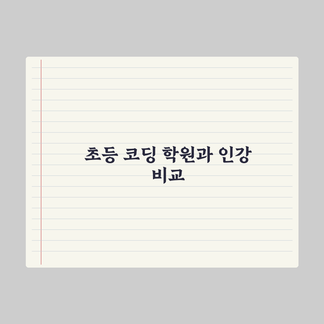 초등 코딩 학원 vs 코딩 인강 비교 심층분석, 전문가가 분석한 5대 지표